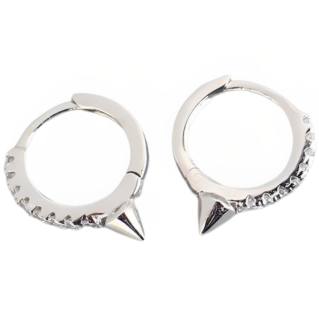 Anyco Earrings Sterling Silver Single Short Spike Eternity Clicker For Women Girl Teen Perfect Fashion Stylish Accessories Jewelry Gifts-Earrings-PEROZ Accessories