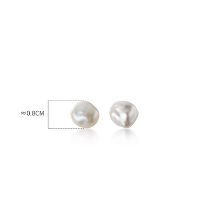 Anyco Fashion Earrings Genuine Sterling Silver Natural Baroque Geometric Irregular Pearl Stud for Women Girl Office Jewelry Gift-Earrings-PEROZ Accessories