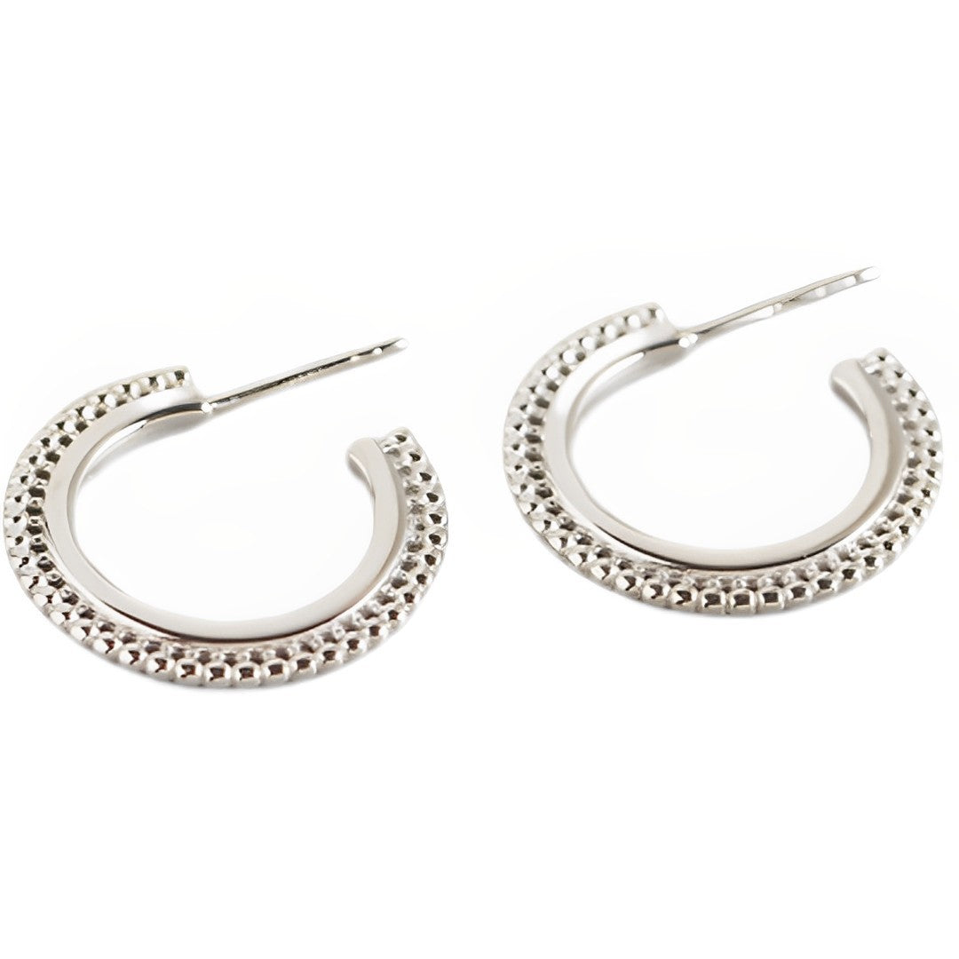 Anyco Earrings Sterling Silver Bohemian Geometric Small Round Bead C-shaped Stud For Women Girl Perfect Fashion Stylish Accessories Jewelry Gifts-Earrings-PEROZ Accessories