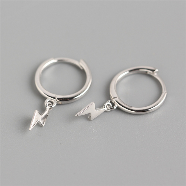 Anyco Earrings Sterling Silver Minimalist Small Simple Cute Lightning Stud For Women Teen Girl Fashion Stylish Accessories Jewelry Gifts-Earrings-PEROZ Accessories