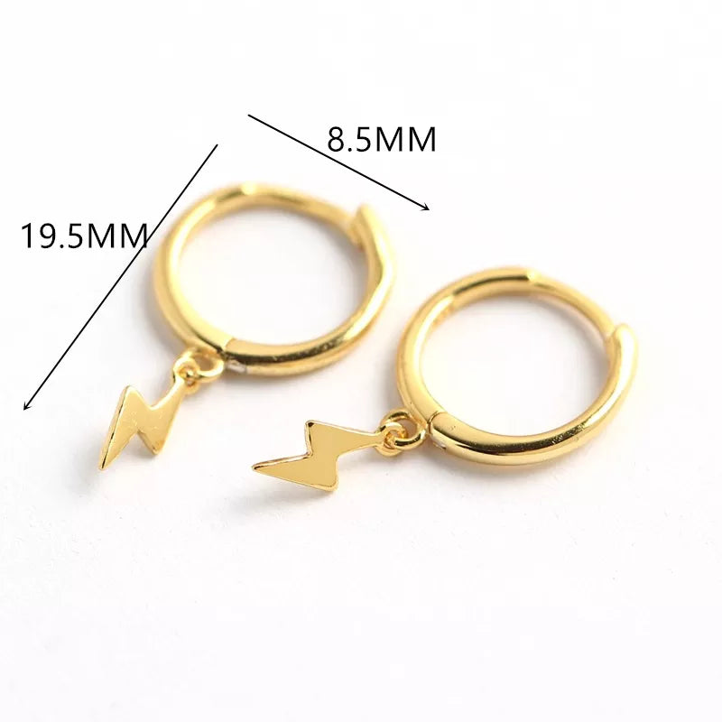 Anyco Earrings Sterling Silver Minimalist Small Simple Cute Lightning Stud For Women Teen Girl Fashion Stylish Accessories Jewelry Gifts-Earrings-PEROZ Accessories