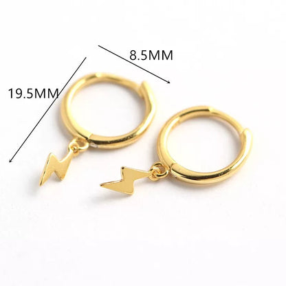 Anyco Earrings Sterling Silver Minimalist Small Simple Cute Lightning Stud For Women Teen Girl Fashion Stylish Accessories Jewelry Gifts-Earrings-PEROZ Accessories