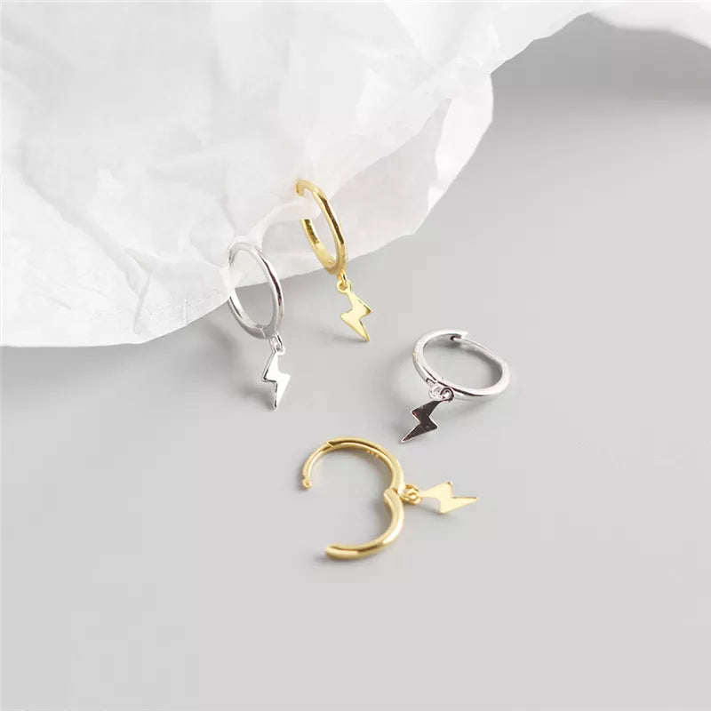 Anyco Earrings Sterling Silver Minimalist Small Simple Cute Lightning Stud For Women Teen Girl Fashion Stylish Accessories Jewelry Gifts-Earrings-PEROZ Accessories