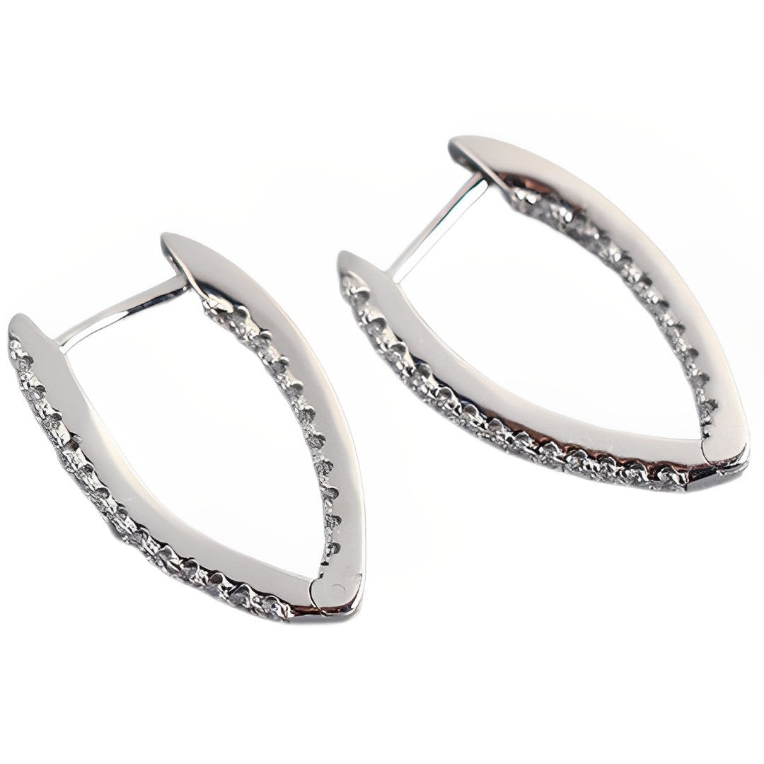 Anyco Earrings Sterling Silver Minimalist Pave Crystal Zircon V-shaped Chic Stud For Women Girl Teen Fashion Stylish Accessories Jewelry Gifts-Earrings-PEROZ Accessories