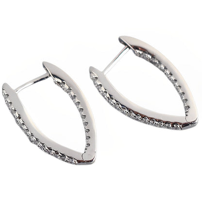 Anyco Earrings Sterling Silver Minimalist Pave Crystal Zircon V-shaped Chic Stud For Women Girl Teen Fashion Stylish Accessories Jewelry Gifts-Earrings-PEROZ Accessories
