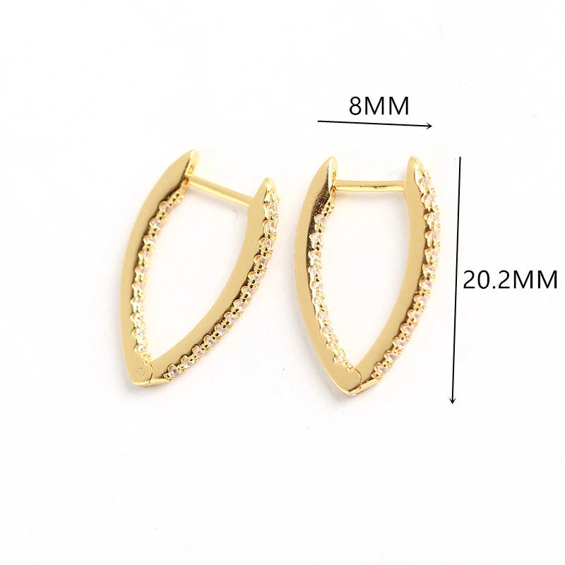 Anyco Earrings Sterling Silver Minimalist Pave Crystal Zircon V-shaped Chic Stud For Women Girl Teen Fashion Stylish Accessories Jewelry Gifts-Earrings-PEROZ Accessories