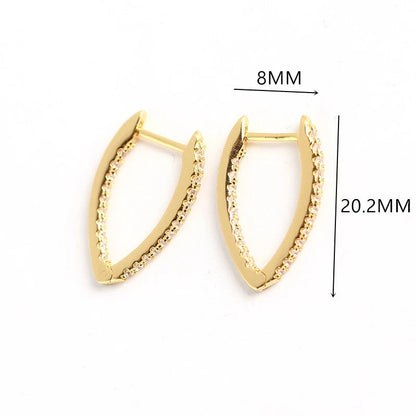 Anyco Earrings Sterling Silver Minimalist Pave Crystal Zircon V-shaped Chic Stud For Women Girl Teen Fashion Stylish Accessories Jewelry Gifts-Earrings-PEROZ Accessories