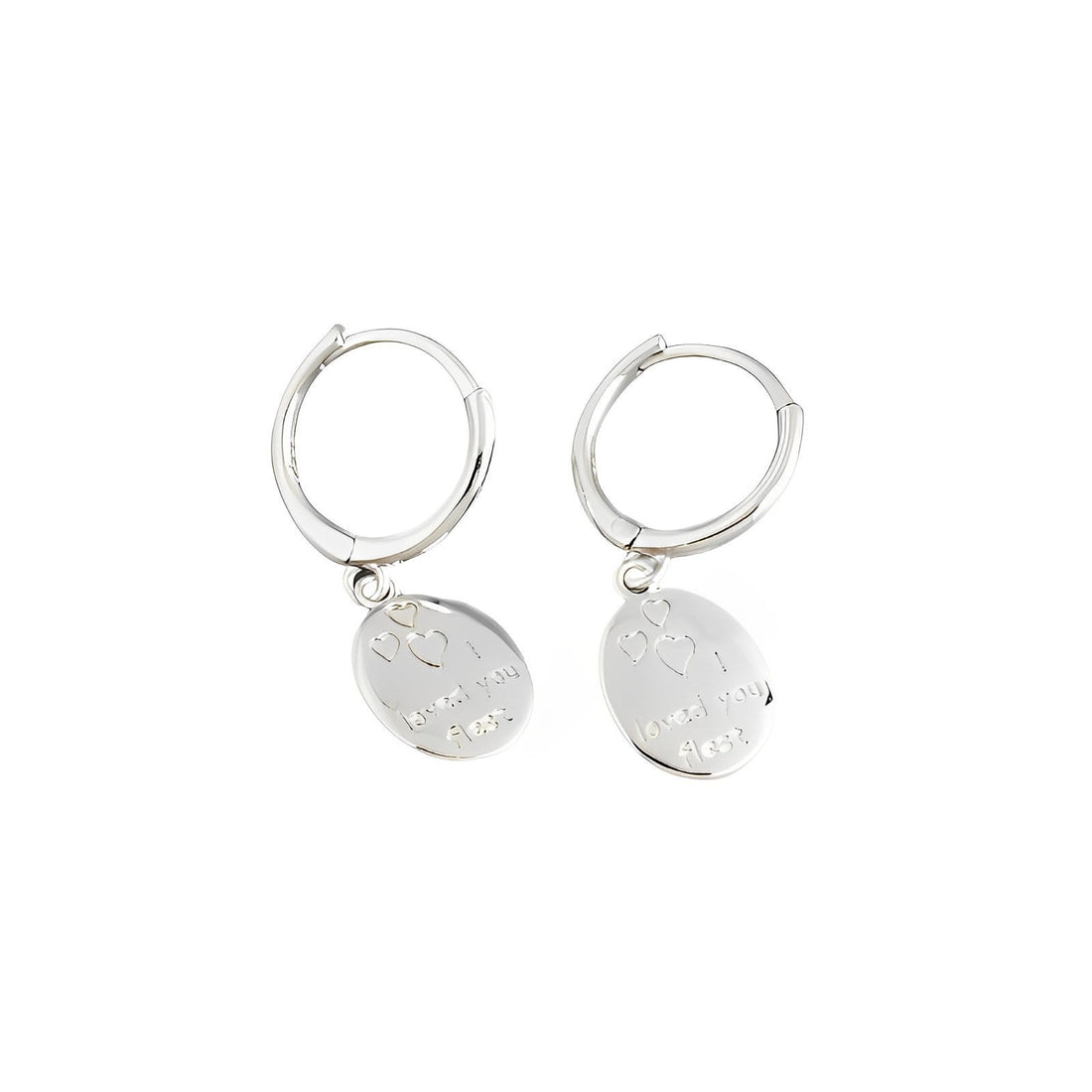 Anyco Earrings Sterling Silver Geometric Ellipse I LOVE YOU Tassel Ear Buckle For Women Girl Fashion Stylish Rock Accessories Jewelry Gifts-Earrings-PEROZ Accessories
