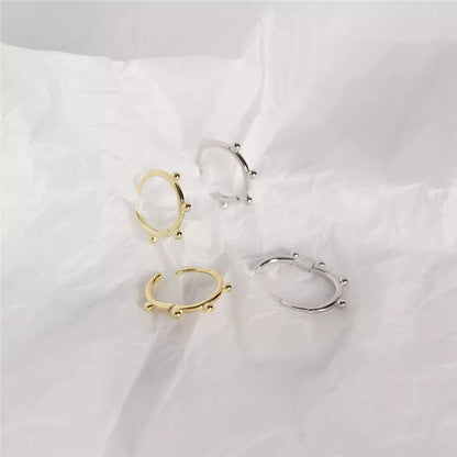 Anyco Earrings Gold Plated Minimalist Simple Glossy Bead Ear Buckle Stud For Women Girl Teen Fashion Stylish Accessories Jewelry Gifts-Earrings-PEROZ Accessories