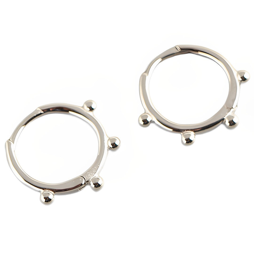 Anyco Earrings Sterling Silver Minimalist Simple Glossy Bead Ear Buckle For Women Girl Teen Fashion Stylish Accessories Jewelry Gifts-Earrings-PEROZ Accessories