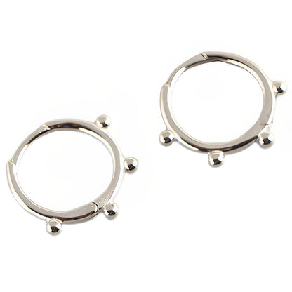 Anyco Earrings Sterling Silver Minimalist Simple Glossy Bead Ear Buckle For Women Girl Teen Fashion Stylish Accessories Jewelry Gifts-Earrings-PEROZ Accessories