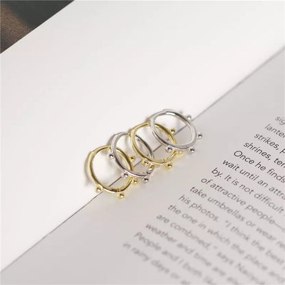 Anyco Earrings Gold Plated Minimalist Simple Glossy Bead Ear Buckle Stud For Women Girl Teen Fashion Stylish Accessories Jewelry Gifts-Earrings-PEROZ Accessories