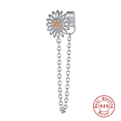 Anyco Earrings Sterling Silver Geometric Cute Icons Tassel Ear Line Stud For Women Teen Fashion Stylish Accessories Jewelry Gifts Sunflower-Earrings-PEROZ Accessories