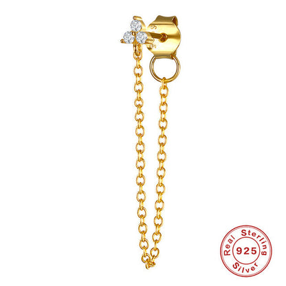Anyco Earrings Gold Plated Geometric Cute Icons Tassel Ear Line Stud For Women Teen Fashion Stylish Accessories Jewelry Gifts Triangle-Earrings-PEROZ Accessories