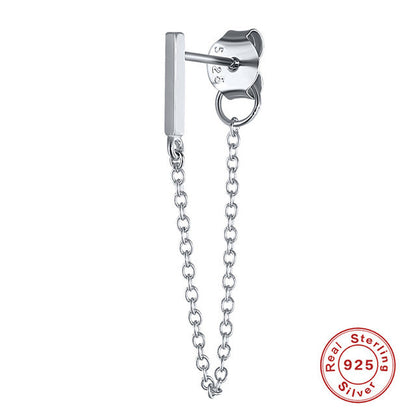 Anyco Earrings Sterling Silver Geometric Cute Icons Tassel Ear Line Stud For Women Teen Fashion Stylish Accessories Jewelry Gifts Strip-Earrings-PEROZ Accessories
