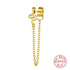 Anyco Earrings Gold Plated Geometric Cute Icons Tassel Ear Line Stud For Women Teen Fashion Stylish Accessories Jewelry Gifts Snake-Earrings-PEROZ Accessories