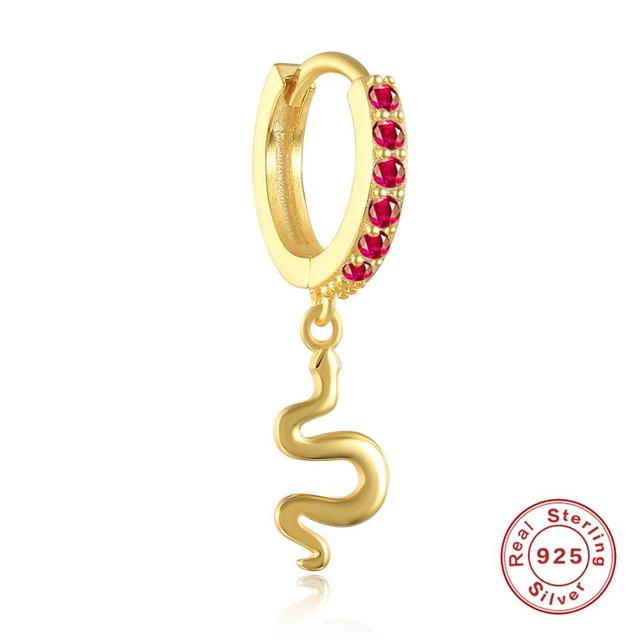 Anyco Earrings Sterling Silver New Cute Charming Color Zircon Icons Snake Stud For Women Girl Teen Fashion Stylish Accessories Jewelry Gifts-Earrings-PEROZ Accessories