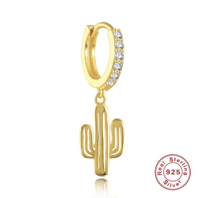 Anyco Earrings Sterling Silver New Cute Charming Color Zircon Icons Cactus Stud For Women Girl Teen Fashion Stylish Accessories Jewelry Gifts-Earrings-PEROZ Accessories