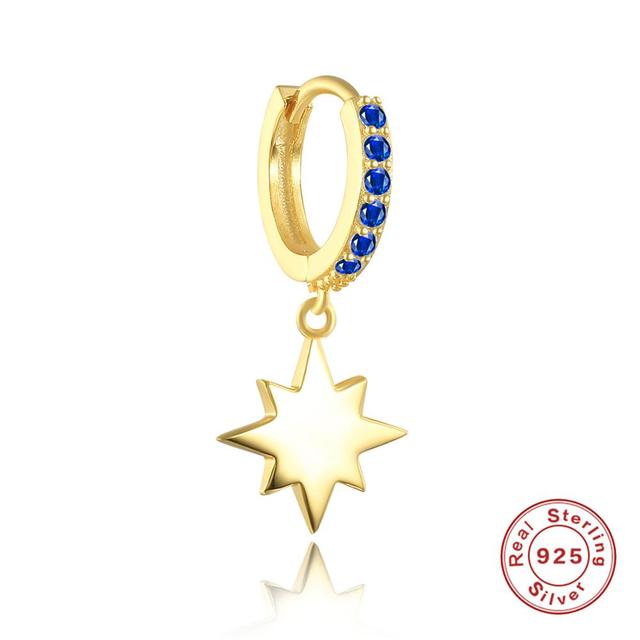 Anyco Earrings Sterling Silver New Cute Charming Color Zircon Icons North Star For Women Girl Teen Fashion Stylish Accessories Jewelry Gifts-Earrings-PEROZ Accessories