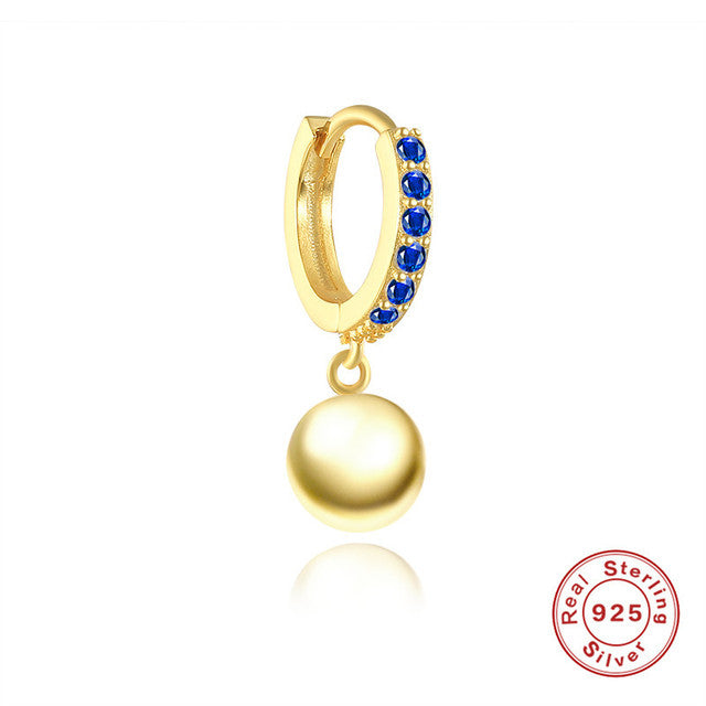 Anyco Earrings Sterling Silver New Cute Charming Color Zircon Icons Ball Stud For Women Girl Teen Fashion Stylish Accessories Jewelry Gifts-Earrings-PEROZ Accessories