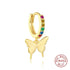 Anyco Earrings Sterling Silver New Cute Charming Color Zircon Icons butterfly Stud For Women Girl Teen Fashion Stylish Accessories Jewelry Gifts-Earrings-PEROZ Accessories