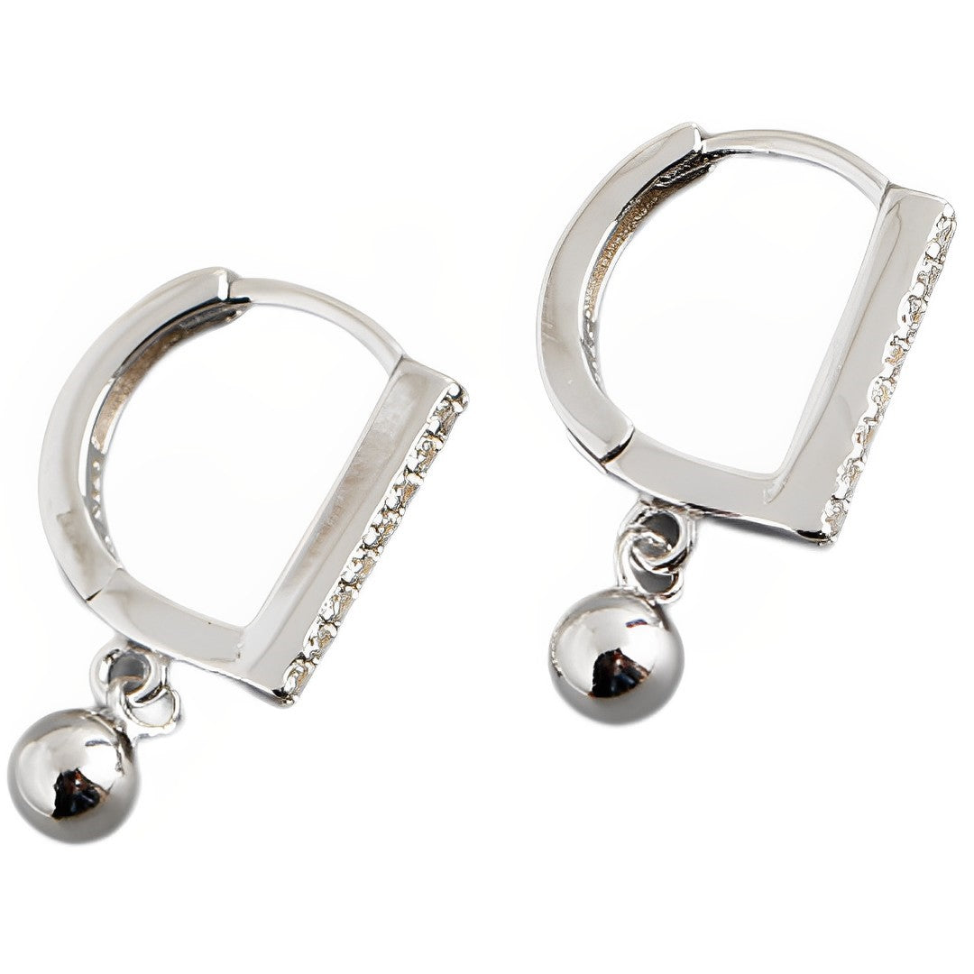 Anyco Earrings Sterling Silver Geometric Bohemian Zircon Pave Hanging Beads For Women Teen Girl Fashion Stylish Accessories Jewelry Gifts-Earrings-PEROZ Accessories