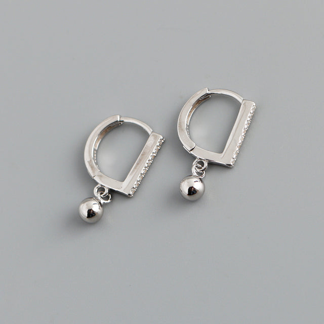 Anyco Earrings Sterling Silver Geometric Bohemian Zircon Pave Hanging Beads For Women Teen Girl Fashion Stylish Accessories Jewelry Gifts-Earrings-PEROZ Accessories