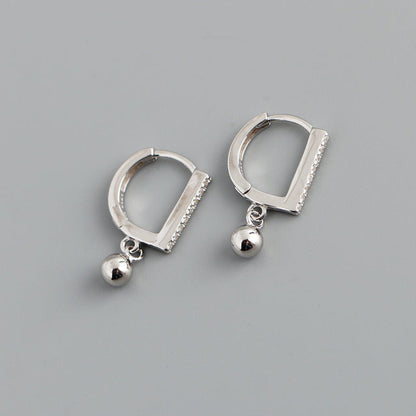 Anyco Earrings Sterling Silver Geometric Bohemian Zircon Pave Hanging Beads For Women Teen Girl Fashion Stylish Accessories Jewelry Gifts-Earrings-PEROZ Accessories