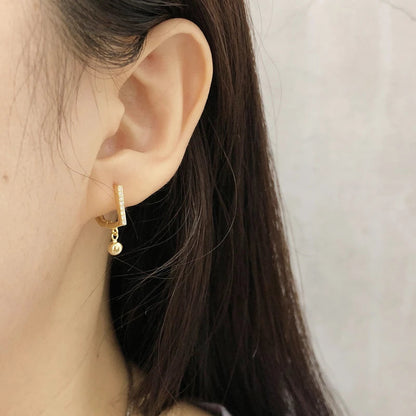 Anyco Earrings Sterling Silver Geometric Bohemian Zircon Pave Hanging Beads For Women Teen Girl Fashion Stylish Accessories Jewelry Gifts-Earrings-PEROZ Accessories