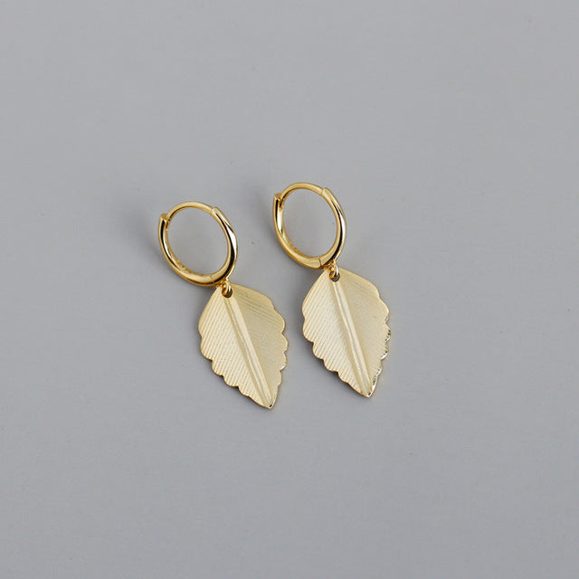 Anyco Earrings Gold Plated Bohemian Chic Nature Leaf Stud For Women Girl Teen Perfect Fine Fashion Stylish Accessories Jewelry Gifts-Earrings-PEROZ Accessories