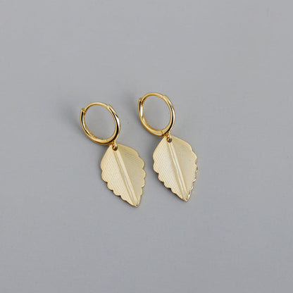 Anyco Earrings Gold Plated Bohemian Chic Nature Leaf Stud For Women Girl Teen Perfect Fine Fashion Stylish Accessories Jewelry Gifts-Earrings-PEROZ Accessories