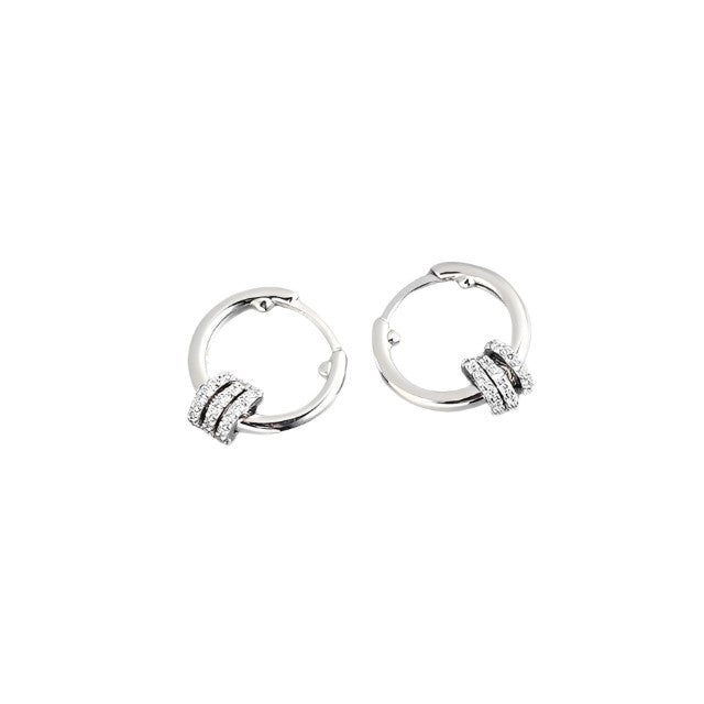 Anyco Earrings Sterling Silver Luxury Small Circle Lucky Ear Buckle For Women Girl Teen Chic Fashion Stylish Accessories Jewelry Gifts-Earrings-PEROZ Accessories