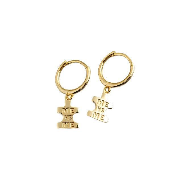 Anyco Earrings Gold Plated Punk Geometric Initials ME Label Stud For Women Girl Teen Fashion Stylish Rock Accessories Jewelry Gifts-Earrings-PEROZ Accessories