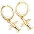 Anyco Earrings Gold Plated Cute 3D Aircraft Airplane Hanging Stud For Women Girl Perfect Fashion Stylish Accessories Jewelry Gifts-Earrings-PEROZ Accessories