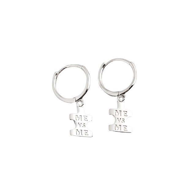 Anyco Earrings Sterling Silver Punk Geometric Initials ME Label Stud For Women Girl Fashion Stylish Rock Accessories Jewelry Gifts-Earrings-PEROZ Accessories