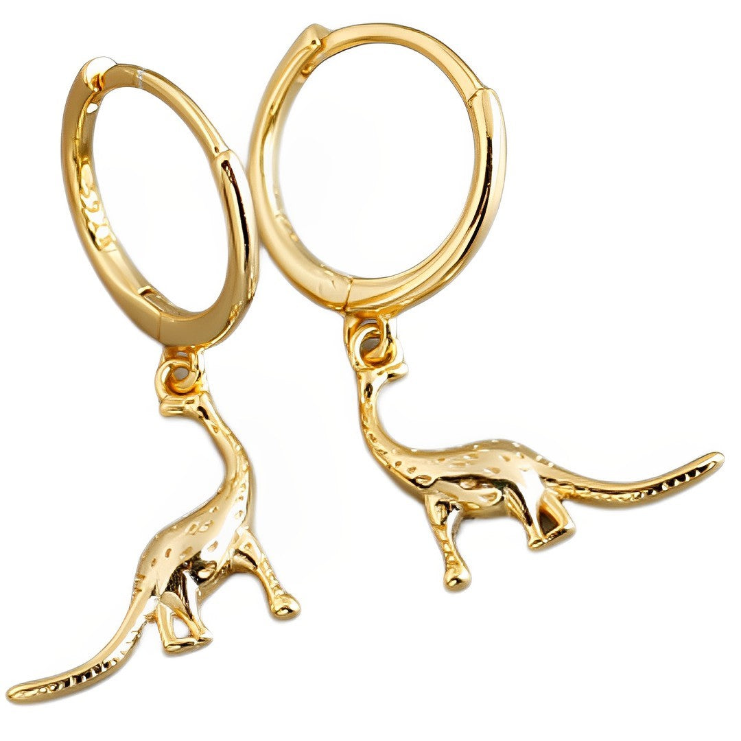 Anyco Earrings Gold Plated Simulation Bohemian Cute Pendant Dinosaur Stud For Women Girl Teen Fashion Stylish Accessories Jewelry Gifts-Earrings-PEROZ Accessories