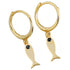 Anyco Earrings Gold Plated Minimalist Black Zircon Fashion Chic Fish Stud For Women Girl Fashion Stylish Rock Punk Accessories Jewelry Gifts-Earrings-PEROZ Accessories