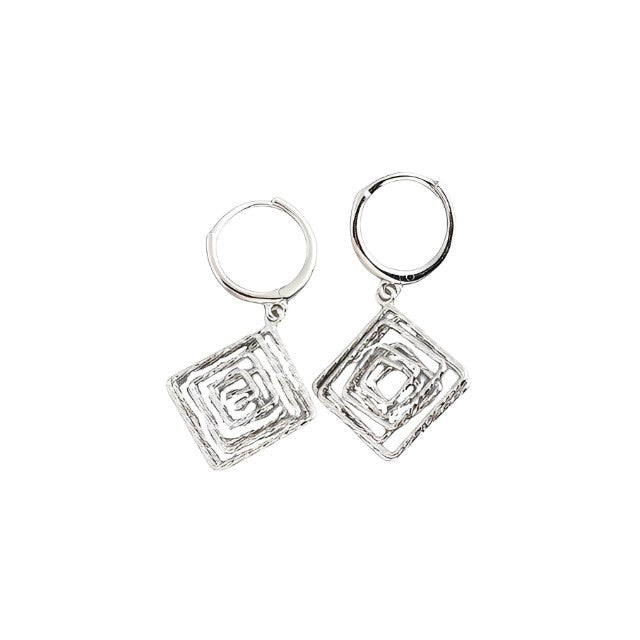 Anyco Earrings Sterling Silver Bohemian Luxury Geometric Car Flower Pendant Drop For Women Girl Fashion Stylish Rock Punk Accessories Jewelry Gifts-Earrings-PEROZ Accessories