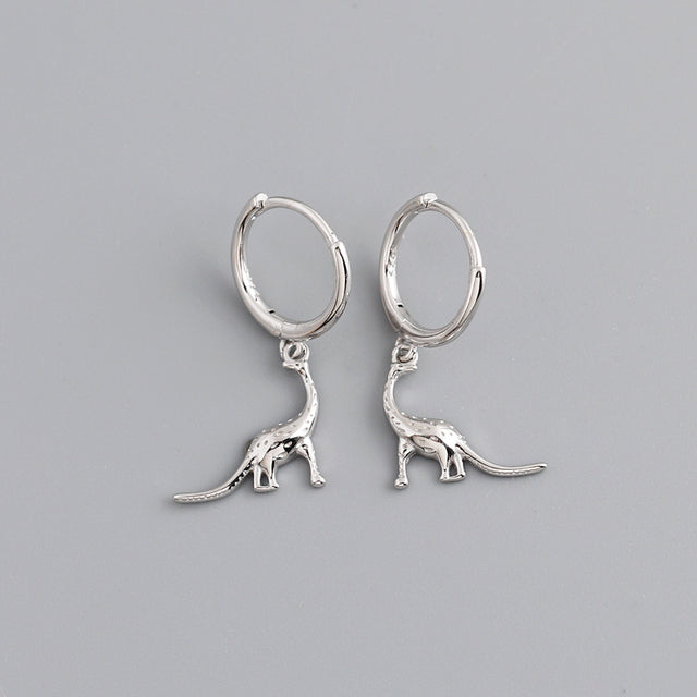 Anyco Earrings Sterling Silver Simulation Bohemian Cute Pendant Dinosaur Stud For Women Girl Teen Fashion Stylish Accessories Jewelry Gifts-Earrings-PEROZ Accessories