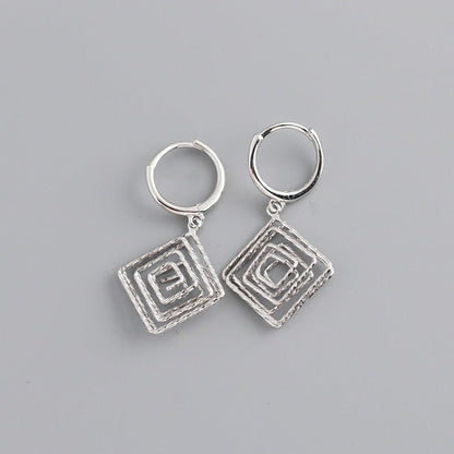 Anyco Earrings Sterling Silver Bohemian Luxury Geometric Car Flower Pendant Drop For Women Girl Fashion Stylish Rock Punk Accessories Jewelry Gifts-Earrings-PEROZ Accessories