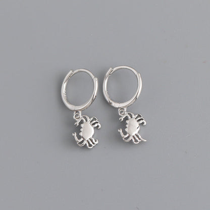 Anyco Earrings Sterling Silver Chic Creative Ocean Crab Dangle Stud For Women Girl Teen Perfect Fashion Stylish Accessories Jewelry Gifts-Earrings-PEROZ Accessories