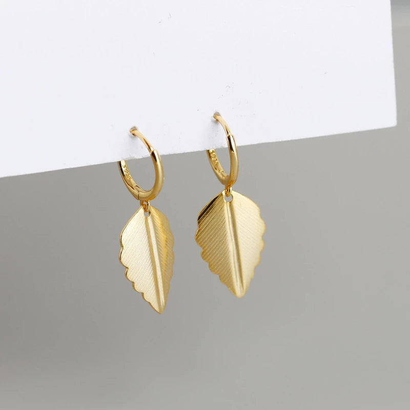 Anyco Earrings Gold Plated Bohemian Chic Nature Leaf Stud For Women Girl Teen Perfect Fine Fashion Stylish Accessories Jewelry Gifts-Earrings-PEROZ Accessories