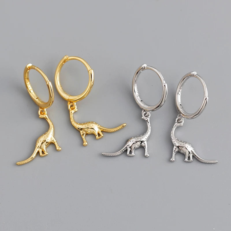 Anyco Earrings Gold Plated Simulation Bohemian Cute Pendant Dinosaur Stud For Women Girl Teen Fashion Stylish Accessories Jewelry Gifts-Earrings-PEROZ Accessories