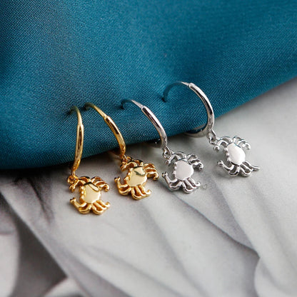 Anyco Earrings Sterling Silver Chic Creative Ocean Crab Dangle Stud For Women Girl Teen Perfect Fashion Stylish Accessories Jewelry Gifts-Earrings-PEROZ Accessories