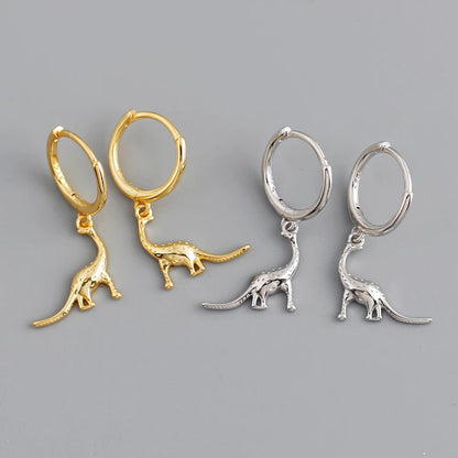 Anyco Earrings Sterling Silver Simulation Bohemian Cute Pendant Dinosaur Stud For Women Girl Teen Fashion Stylish Accessories Jewelry Gifts-Earrings-PEROZ Accessories