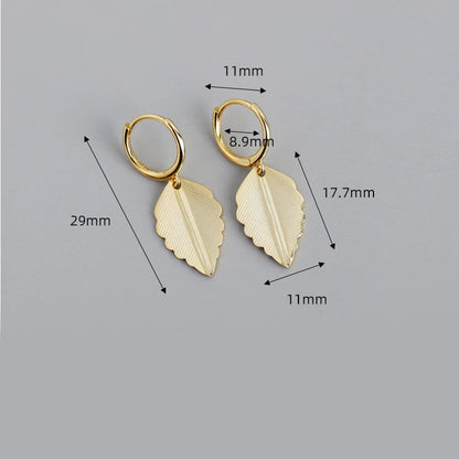 Anyco Earrings Gold Plated Bohemian Chic Nature Leaf Stud For Women Girl Teen Perfect Fine Fashion Stylish Accessories Jewelry Gifts-Earrings-PEROZ Accessories