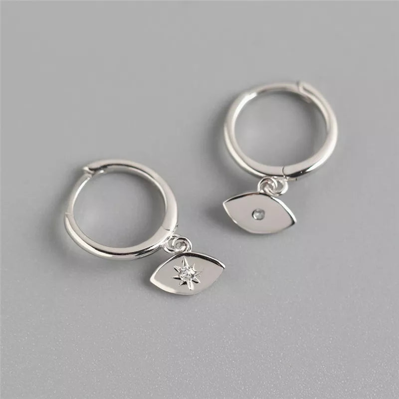 Anyco Earrings Sterling Silver Bohemian Creative Eye Hanging Pendant For Women Teen Perfect Fashion Stylish Accessories Jewelry Gifts-Earrings-PEROZ Accessories