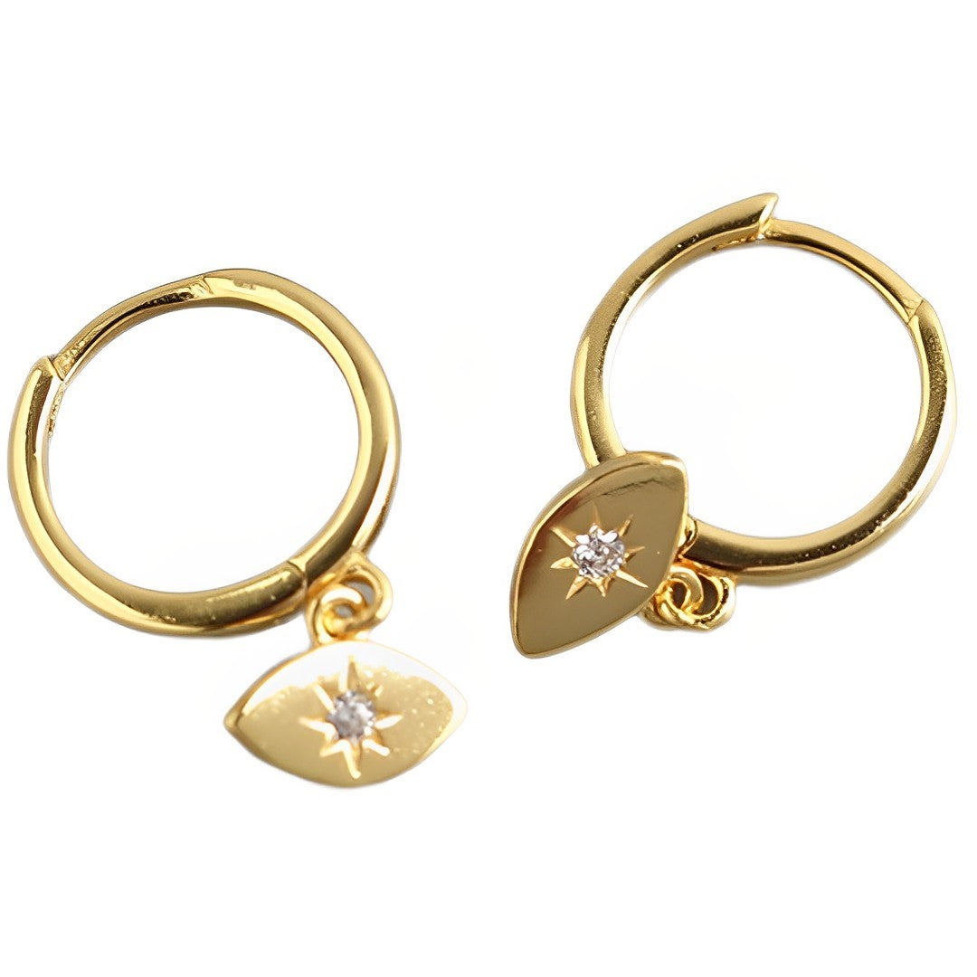 Anyco Earrings Gold Plated Bohemian Creative Eye Hanging Pendant For Women Teen Fashion Stylish Accessories Jewelry Gifts-Earrings-PEROZ Accessories