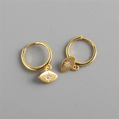 Anyco Earrings Gold Plated Bohemian Creative Eye Hanging Pendant For Women Teen Fashion Stylish Accessories Jewelry Gifts-Earrings-PEROZ Accessories