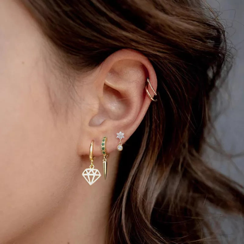 Anyco Earrings Gold PlatedTrendy Creative Hollow Geometric Hanging Stud For Women Girl Perfect Fashion Stylish Accessories Jewelry Gifts-Earrings-PEROZ Accessories